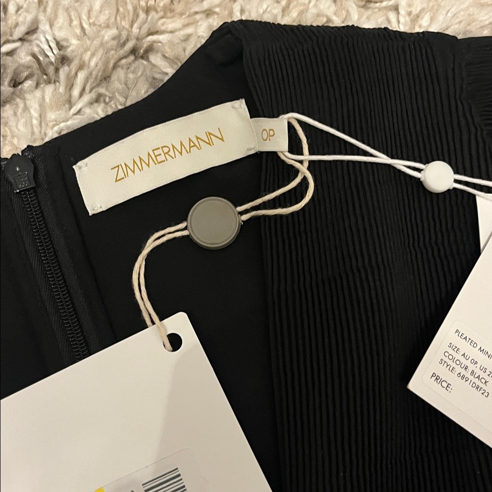 Zimmermann pleated mini dress. Black. Size 0P. US 2P. New with tags. - Picture 5 of 14